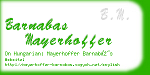 barnabas mayerhoffer business card